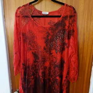 Beautiful sequin lace floral blouse